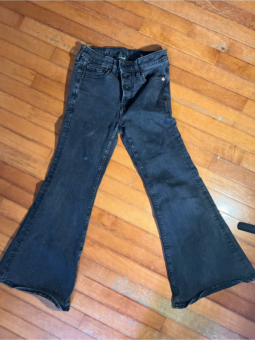 American Eagle Outfitters Black Flare Jeans 6 XShort
